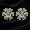 gold_flower_earrings_velvet DIAMOND EARRING