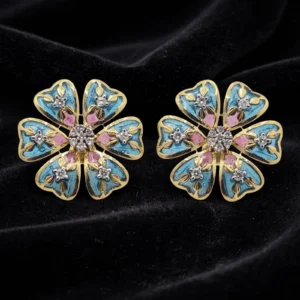 gold_flower_earrings_velvet DIAMOND EARRING