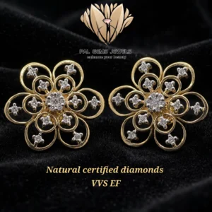 luxury_gold_flower_earrings DIAMOND EARRING