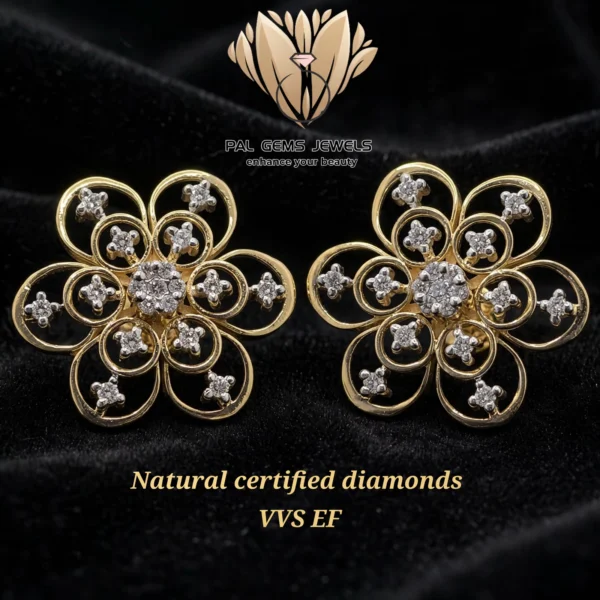 luxury_gold_flower_earrings DIAMOND EARRING